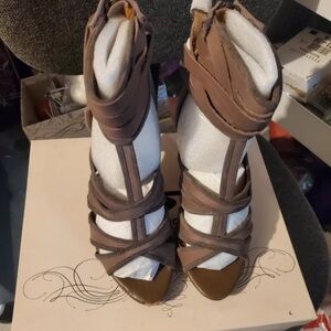 Elegant Brown Strappy Women's Heels